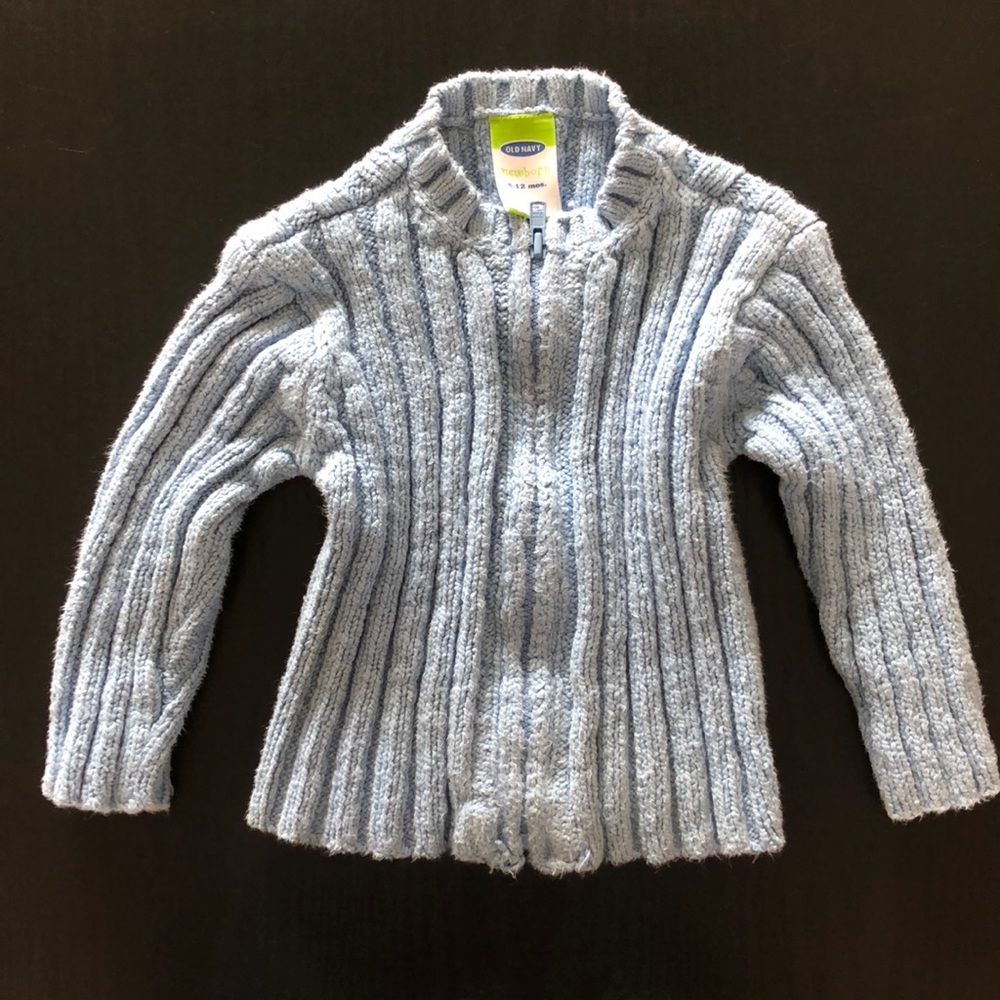 Light blue knit sweater jacket Old Navy 6-12 mos.